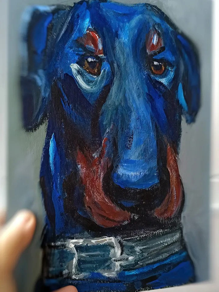 The Jagdterrier - The Painting Of A Good Hunting Dog. The original acrylic painting.