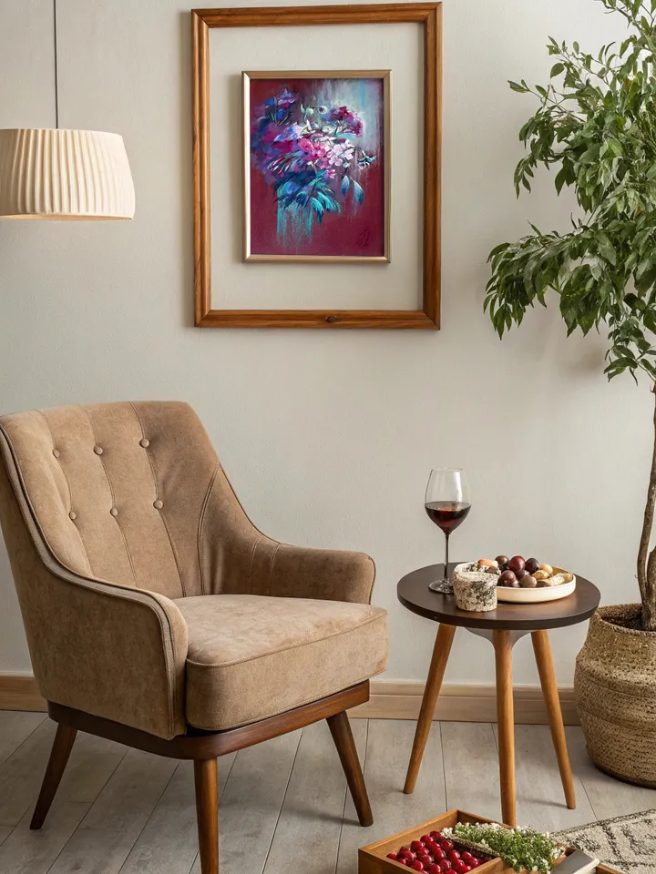 Vibrant Floral Pastel Painting on Deep Red – Original Artwork by IrenFfantasyArt