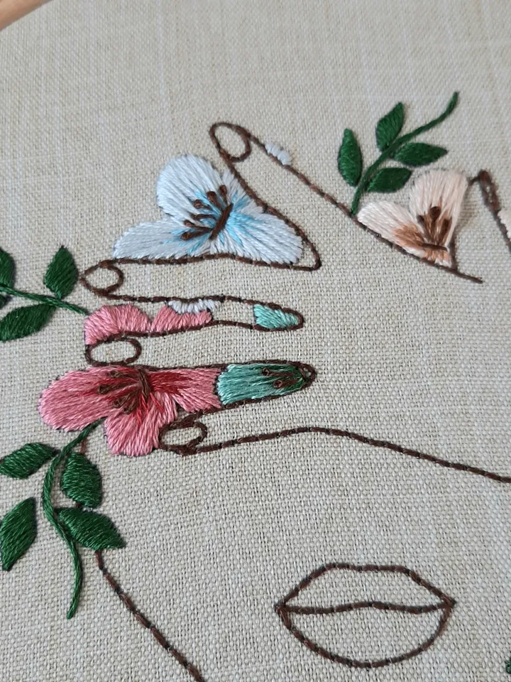 Women with flowers pattern pdf embroidery, Easy embroidery DIY
