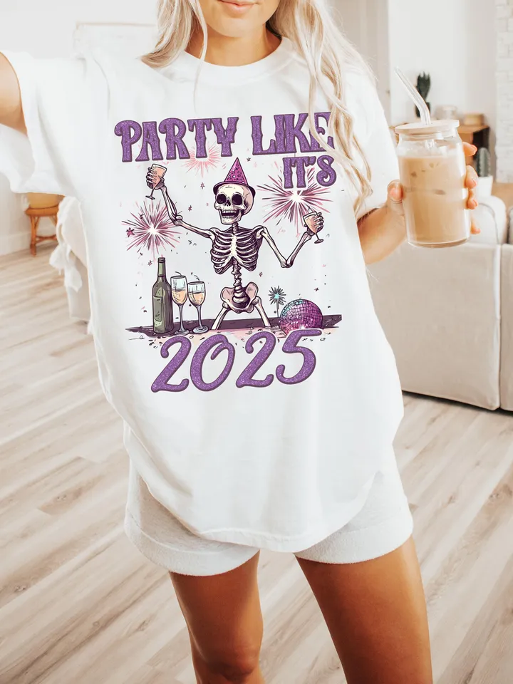 Party Like its 2025 Png, Disco Ball Coquette Bow, Happy New Eve Celebration Png, Trendy Happy New Year, Sublimation Designs