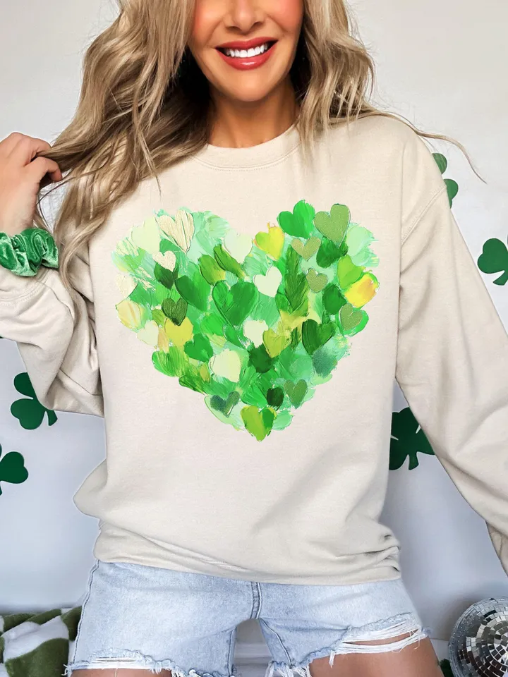 St. Patrick’s Day Heart Brushstroke png, 4 leaf clover png, St Patrick's Day png, Irish png, Shamrock png designs, Coquette st patrick Png