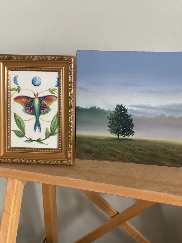 Tree Oil Painting Landscape Painting Original Small Artwork 8 by Art Moody Painting