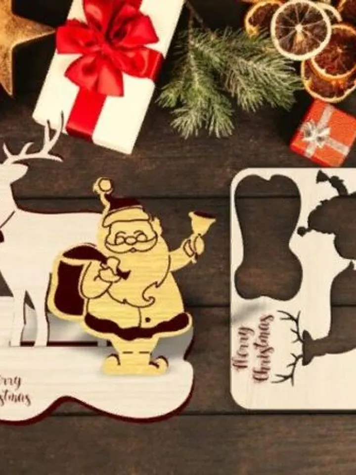 Digital Template Cnc Router Files Postcard Stand Cnc for Wood Laser Cut Pattern