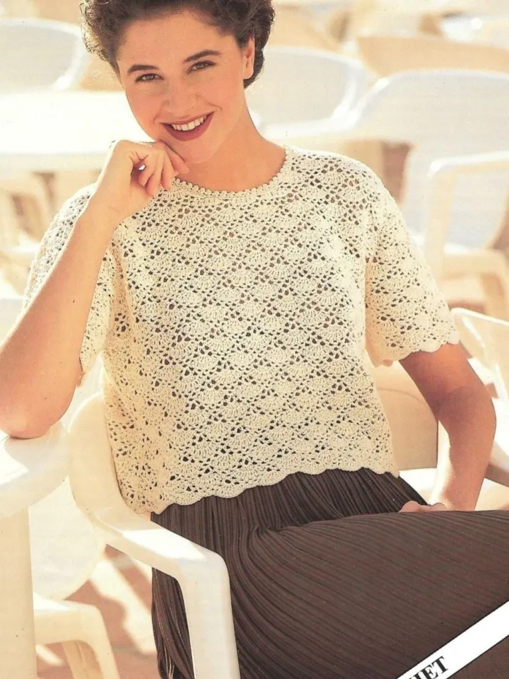 Crochet top, top crochet pattern, lace top crochet, shell top crochet pattern pdf