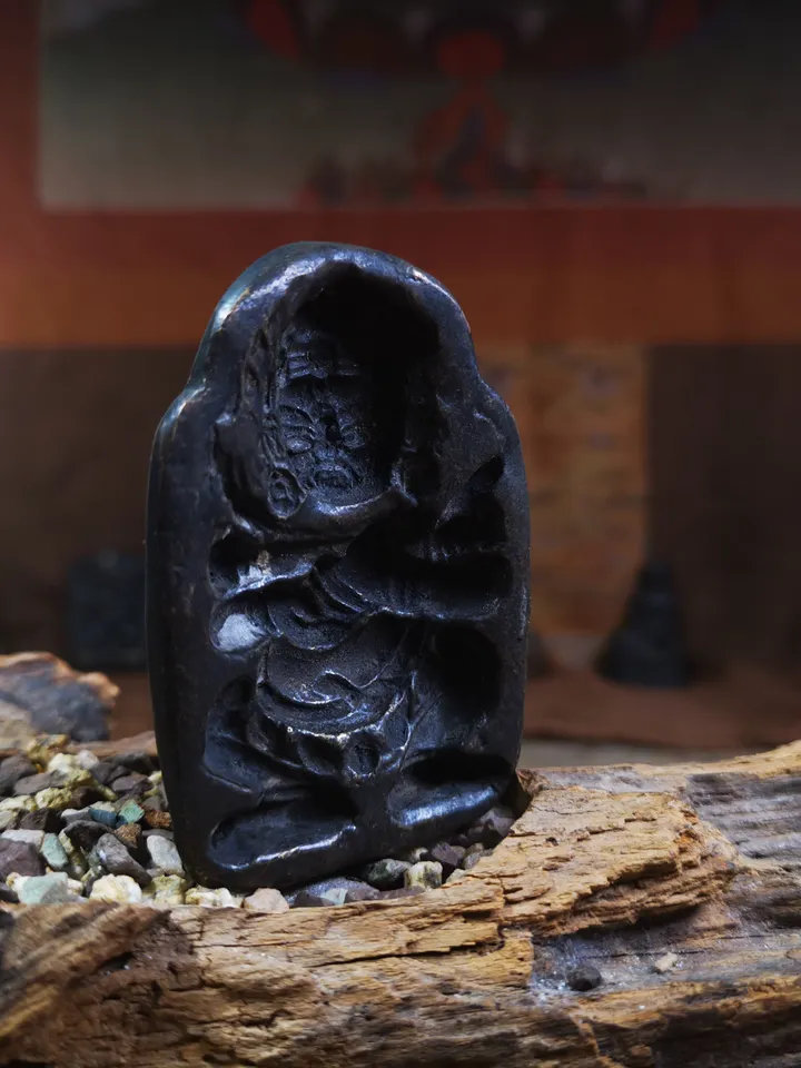 Gandhanra Old Tibetan Buddha Statue Tsa Tsa Mold, Mahakala,DIY Tsha Tsha Statue,80 Years Old