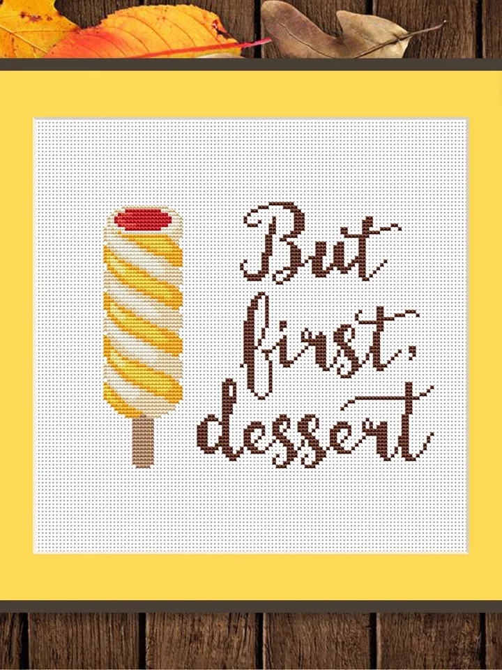 Set of 2 Ice Cream Cross Stitch Pattern, Kitchen Cross Stitch, Embroidery Ice Cream, Dessert Cross Stitch, Modern Cross Stitch #kt026