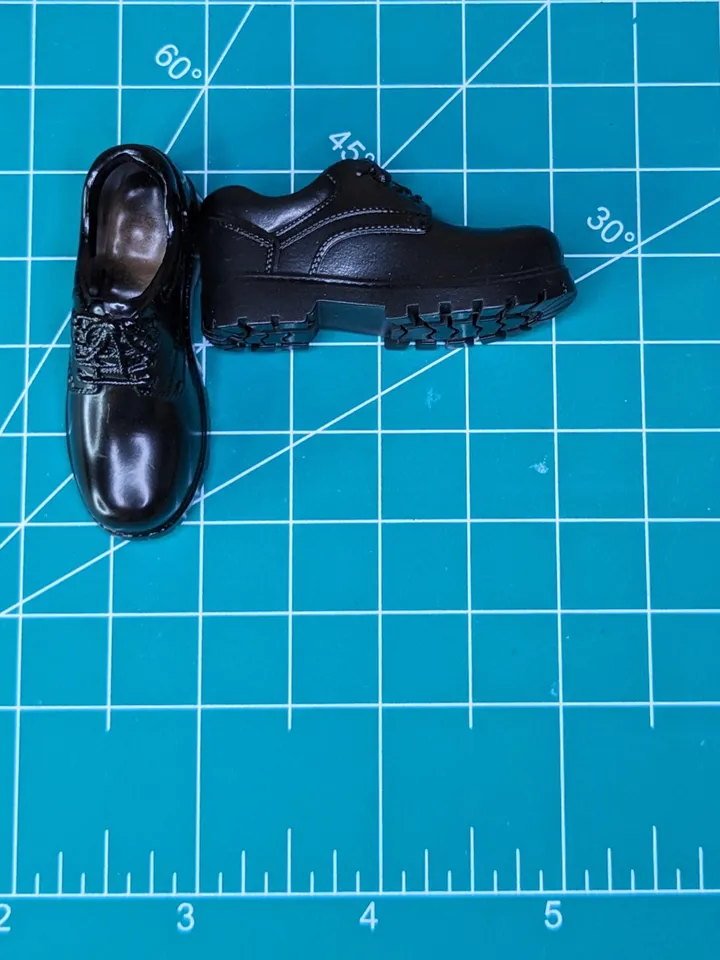 Classic black hiking low boots for 1/6 scale male dolls