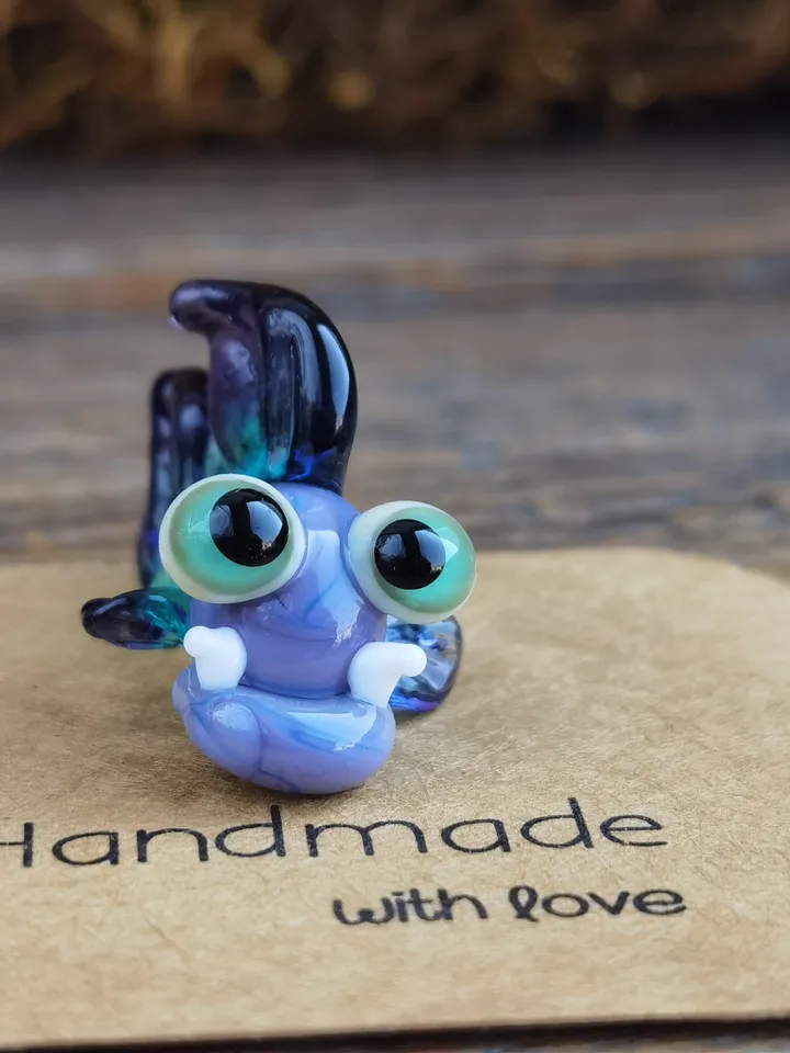Glass Fish figurines Tiny fish Miniature fish Glass figurines Tiny glass animals Blown glass art Aquarium decor Dollhouse miniature