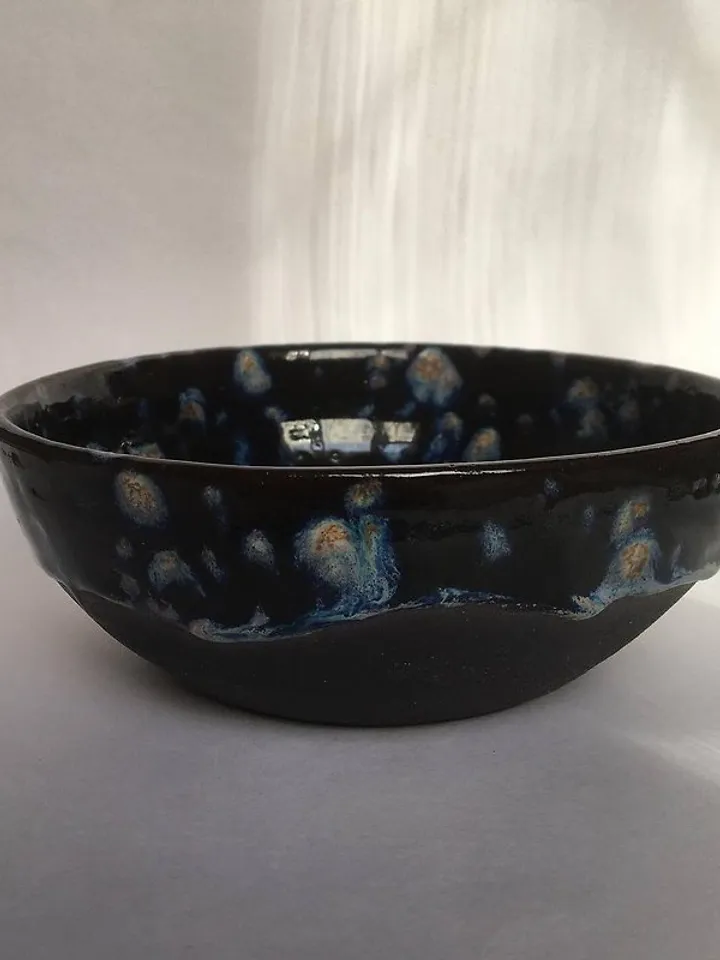 Galaxy Vincent van Gogh Dripping Crystals Glaze Ceramic Bowl