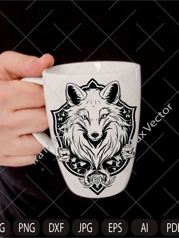 FOX Face svg /Fox heraldic svg/Fox coat of arms/Fox shield/ Fox Head svg / Fox svg /Fox Mascot svg / Fox Printable / INSTANT DOWNLOAD