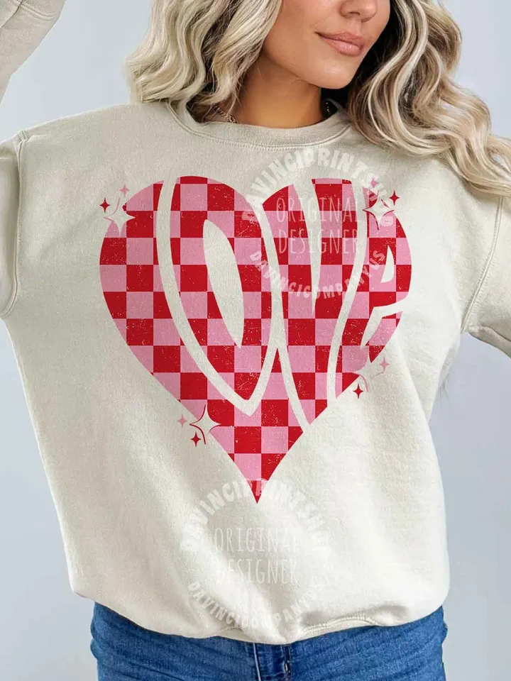 Checkered Valentines Love Sublimation PNG Design, Retro Love png, Love png, Love sublimation, Valentines png, Retro Valentines png, png file