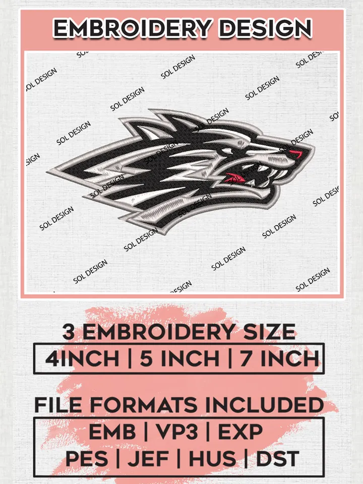 NCAA New Mexico Lobos Team Head Mascot Logo embroidery designs, NCAA New Mexico Lobos Logo Machine embroidery files, NCAA Team Logo embroidery designs, NCAA Game Day Machine embroidery designs, Digital Download