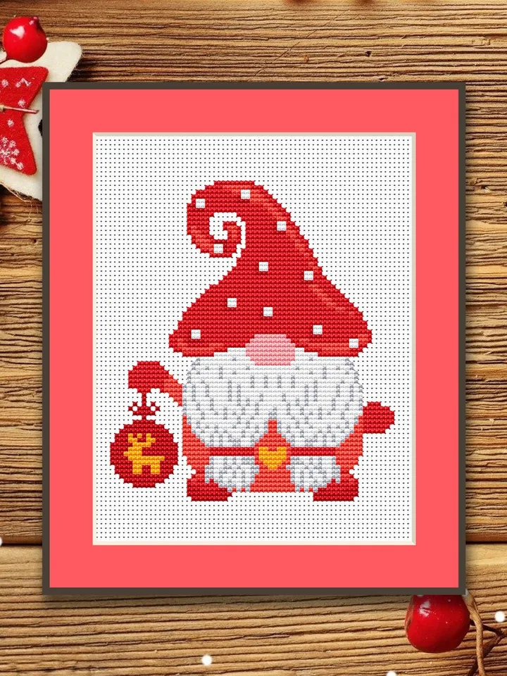 Christmas Gnome Cross Stitch Pattern, Merry Christmas Cross Stitch Pattern, Christmas Decoration, Christmas Pattern #hld025