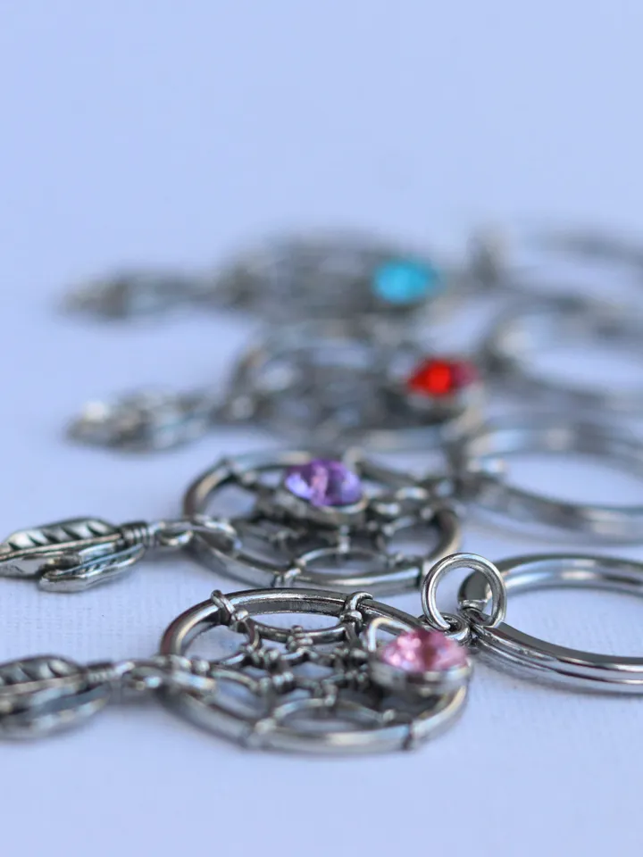 Dreamcatcher keychain spiritual keyring protection gift small metal dream catcher boho key charm
