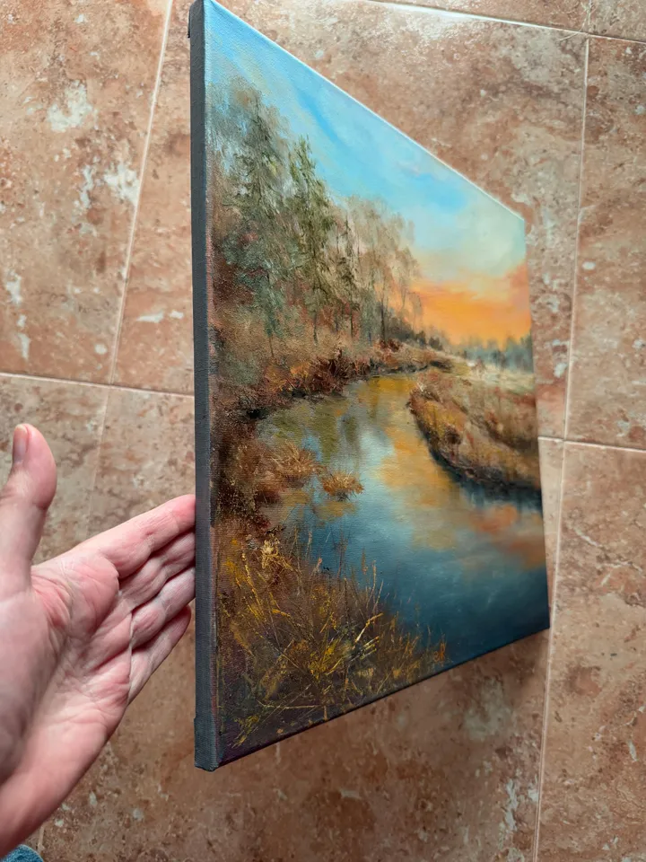Landscape Original Painting Autumn Oil Wall Art Forest Artwork