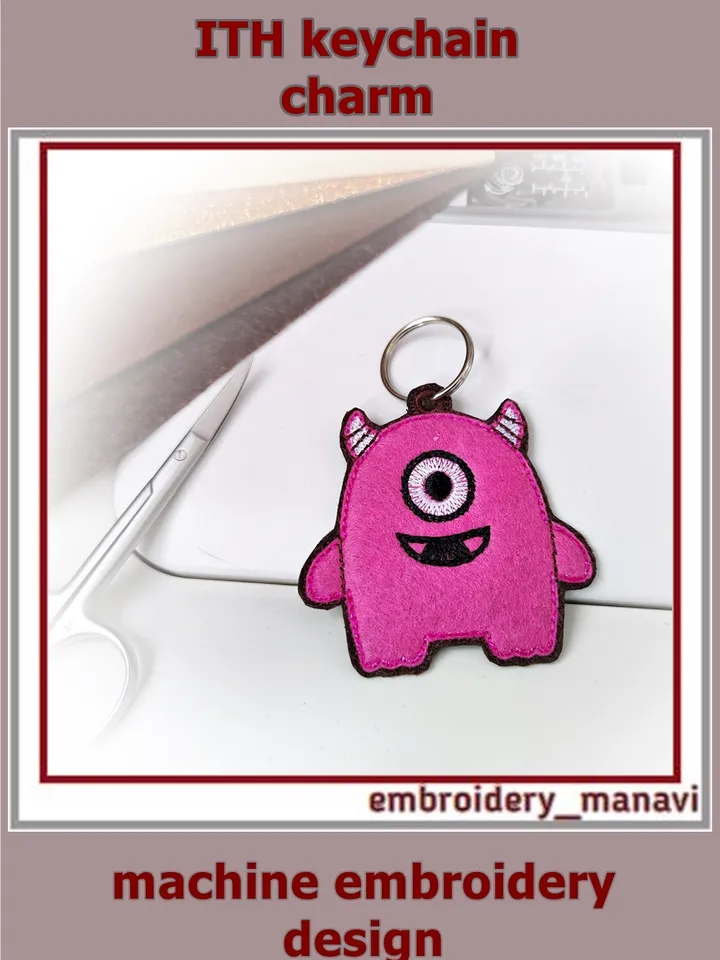 Winkie Monster – Halloween ITH Embroidery Design | Keychain, Charm, Bookmark, Decoration from Embroidery Manavi 05