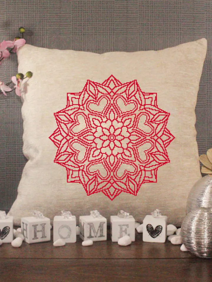 Mandala cross stitch pattern download PDF Flower mandala digital PDF Monochrome cross stitch chart Modern quick cross stitch counted #M141