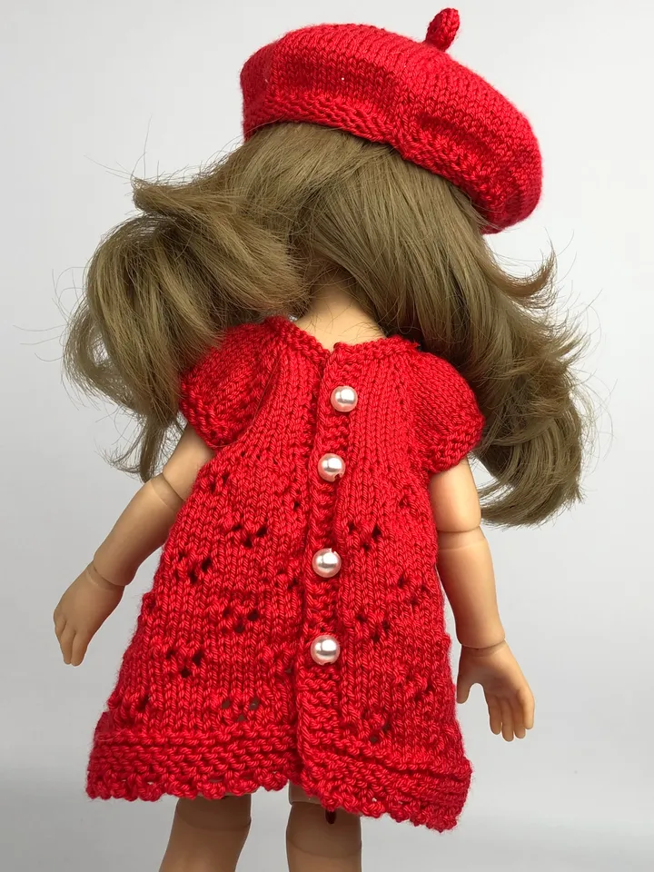 Paola Reina Doll 3 ITEMS Set: Exclusive OOAK Handmade Outfit - Dress, Beret, Shoes