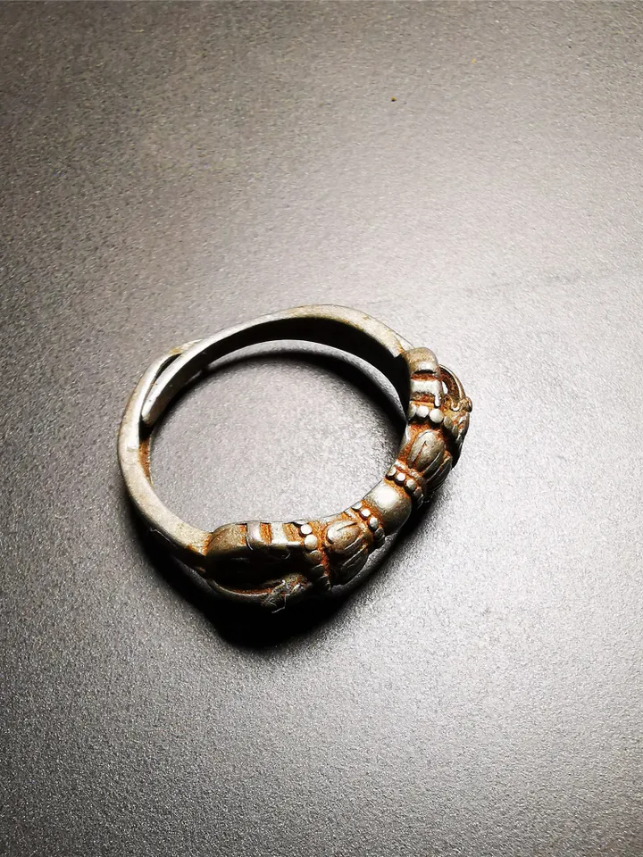 Gandhanra Handmade Tibetan Vajra Ring,Buddhist Protection Jewelry