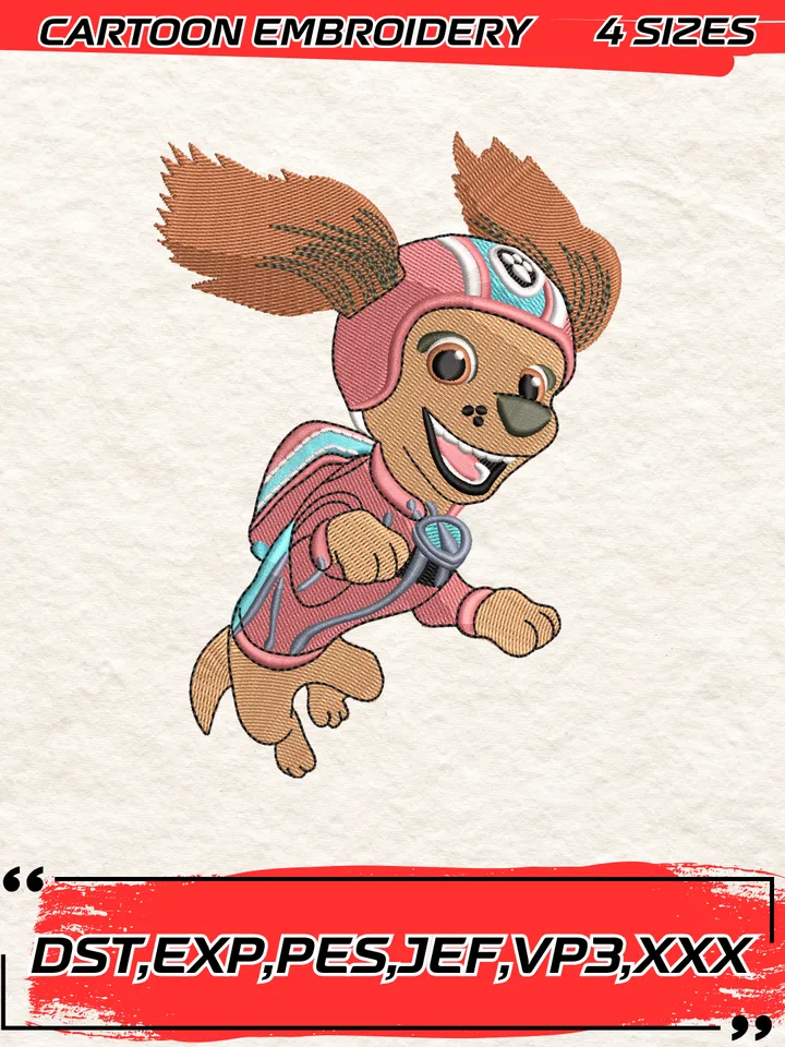 Liberty Paw Patrol Embroidery Design,Paw Patrol Embroidery Design,Machine Embroidery Design File,4 Sizes, Digital Download