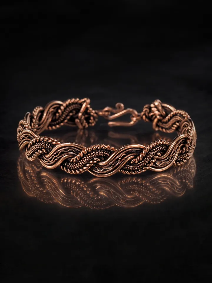 Wire wrapped copper bracelet for woman Antique style copper jewelry WireWrapArt
