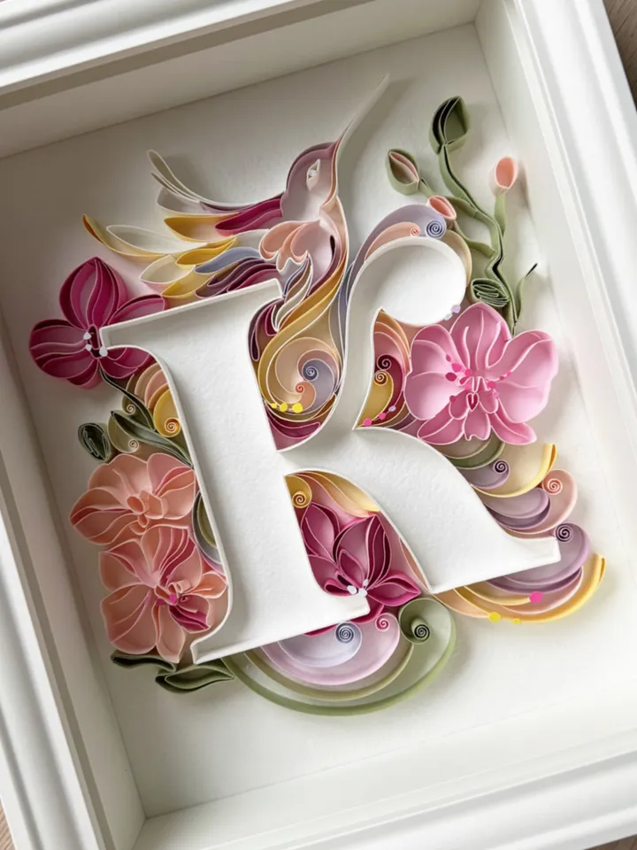 Custom initial in quilling technique