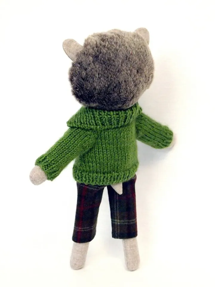 Hedgehog boy, wool stuffed plush toy, handmade animal doll, hedgehog soft toy