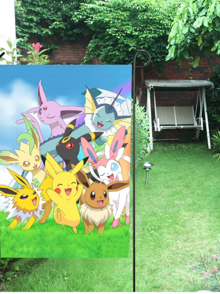Pokemon Pikachu Garden Flag (Two Sides Printing, without Flagpole)