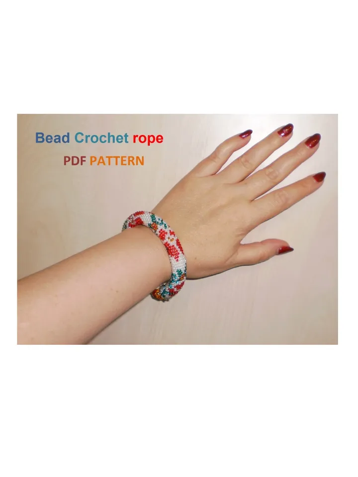 Bead Crochet rope pattern "Moldoveanca" necklace and bracelet Instant Download