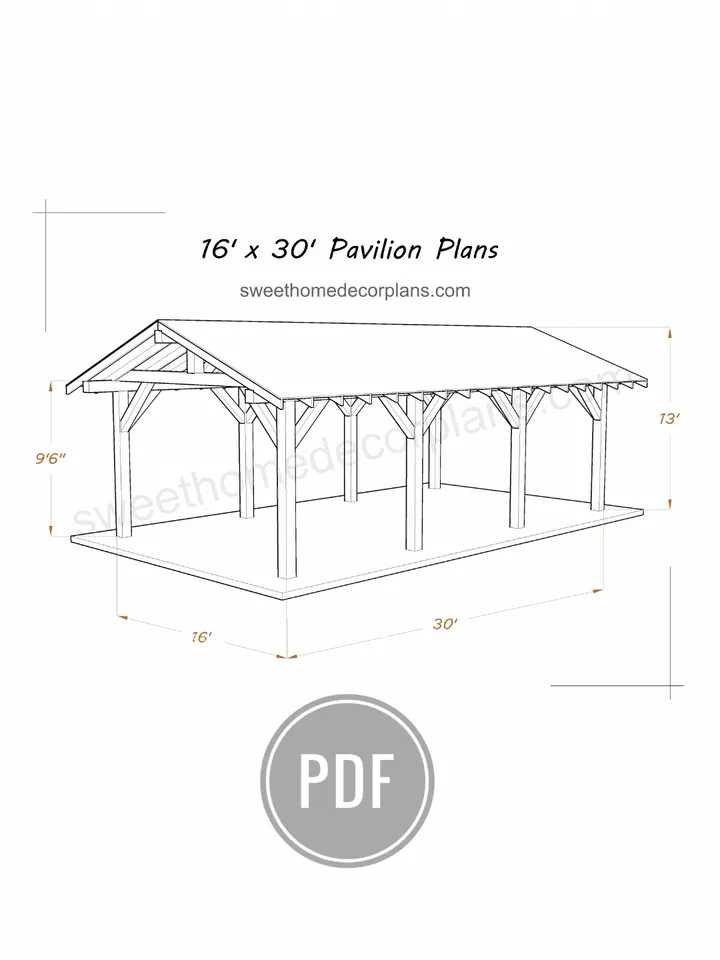Diy 16 x 30 gable pavilion plans pdf. Carport pdf plans. Wooden outdoor covered gazebo plans. Garage plans. Backyard timber frame plans for outdoor/