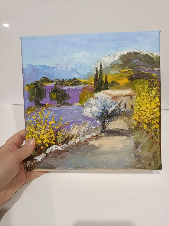 Provence in bloom painting Original Art Impasto Oil Painting Canvas Painting