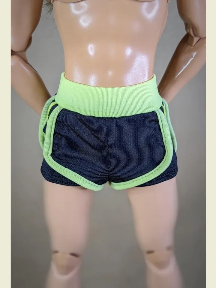 Double stretchy yoga shorts for 12-inch fashion male dolls