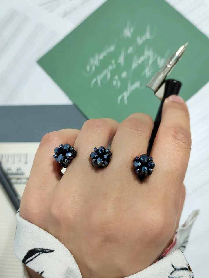 PDF tutorial - Beaded Double ring
