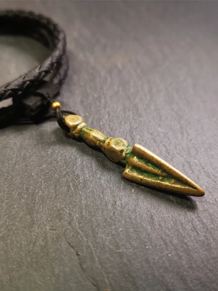 Gandhanra Vintage Tibetan Amulet ,Kila(Dorje Phurba) , Trantic Buddhism Ritual Implement Pendant,Made of Brass,1.96"