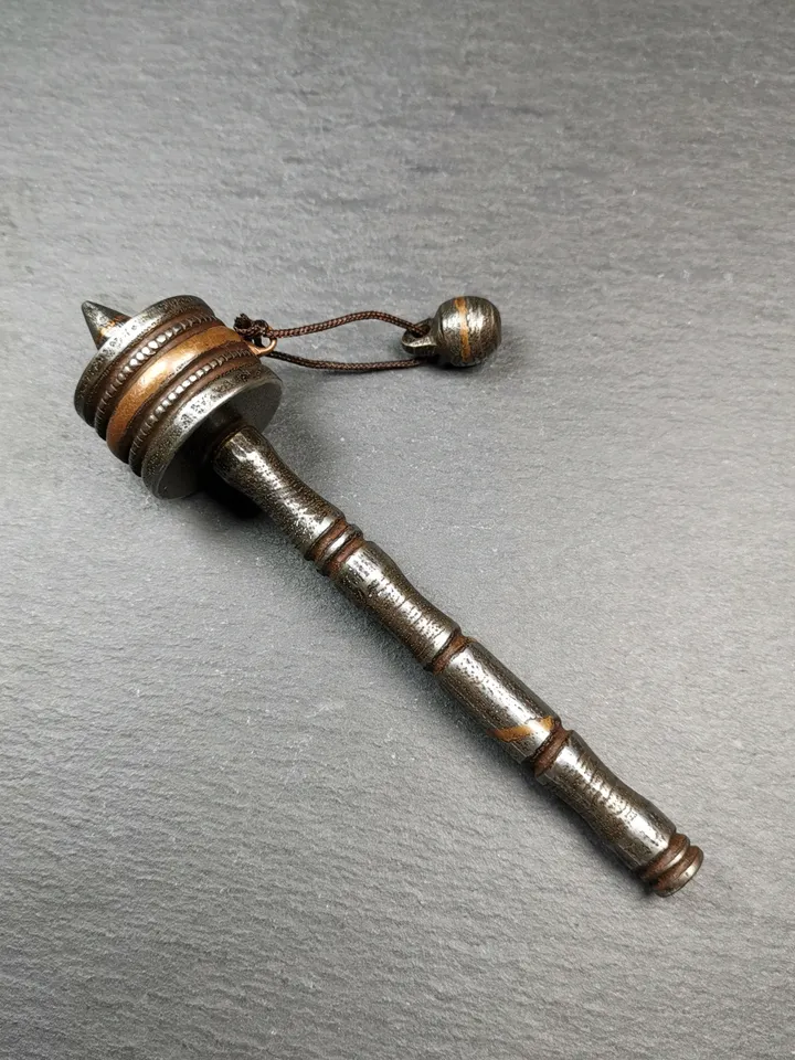 Gandhanra Handmade Tibetan Handheld Prayer Wheel,Mani Wheel,Small Size 13cm