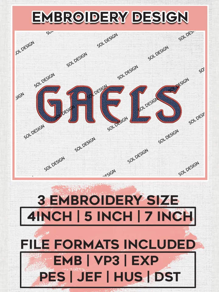NCAA Gaels College Football Team Logo embroidery designs, NCAA Saint Marys Gaels Logo Machine embroidery designs, NCAA Logo embroidery designs, NCAA Lopes Machine embroidery designs, Digital Download