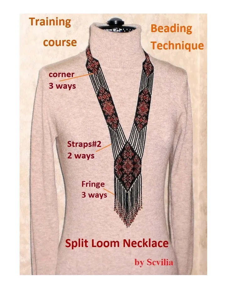 TUTORIAL Gerdan Split Loom Necklace Beaded Sautoirs Loomwork How to make weave gerdan Beading Technique Weaving PDF Instant Download