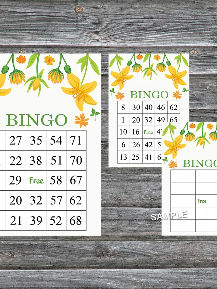 Narcissus flowers bingo game card,Floral bingo game card,Floral Printable Bingo,Flower themed bingo,INSTANT DOWNLOAD-110