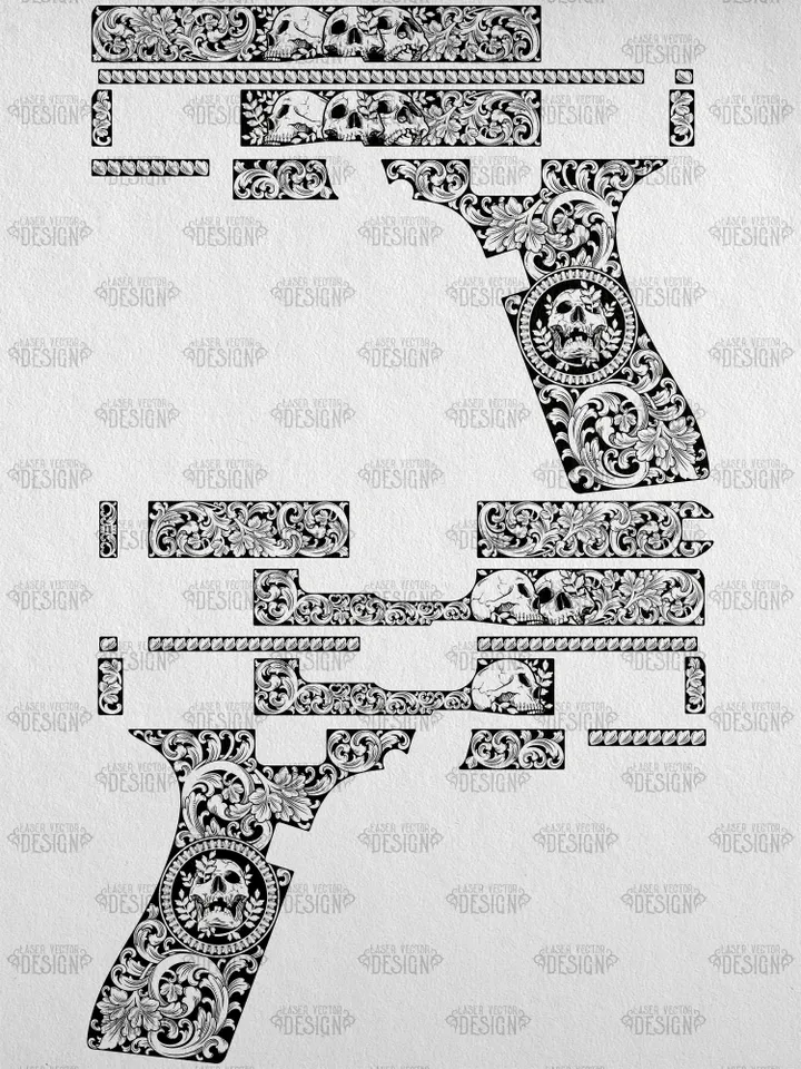 VECTOR DESIGN Glock 19 gen 5 Skulls and scrolls