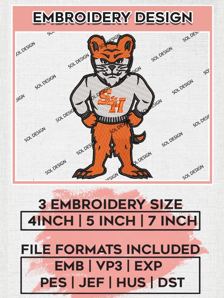 NCAA Sam Houston Bearkats College Team Mascot Logo Embroidery Design Files, NCAA Sam Houston Bearkats Machine Embroidery, NCAA Teams, 3 sizes, NCAA Machine embroidery designs, Digital Download
