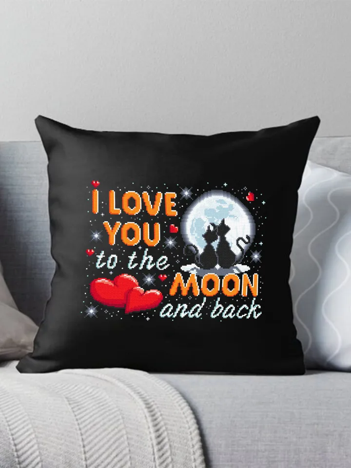 I love you to the moon and back cross stitch pattern download PDF Love lettering cross stitch chart, Starry night sky pattern Cute cats #V17