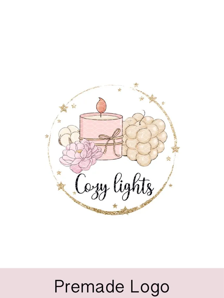 Lovely Candle Shop Logo Design, Candle Maker Logo, Candle Business Logo, Candle Branding, Candle Wax Logo, Wick Candle Logo, Soy Candle Logo