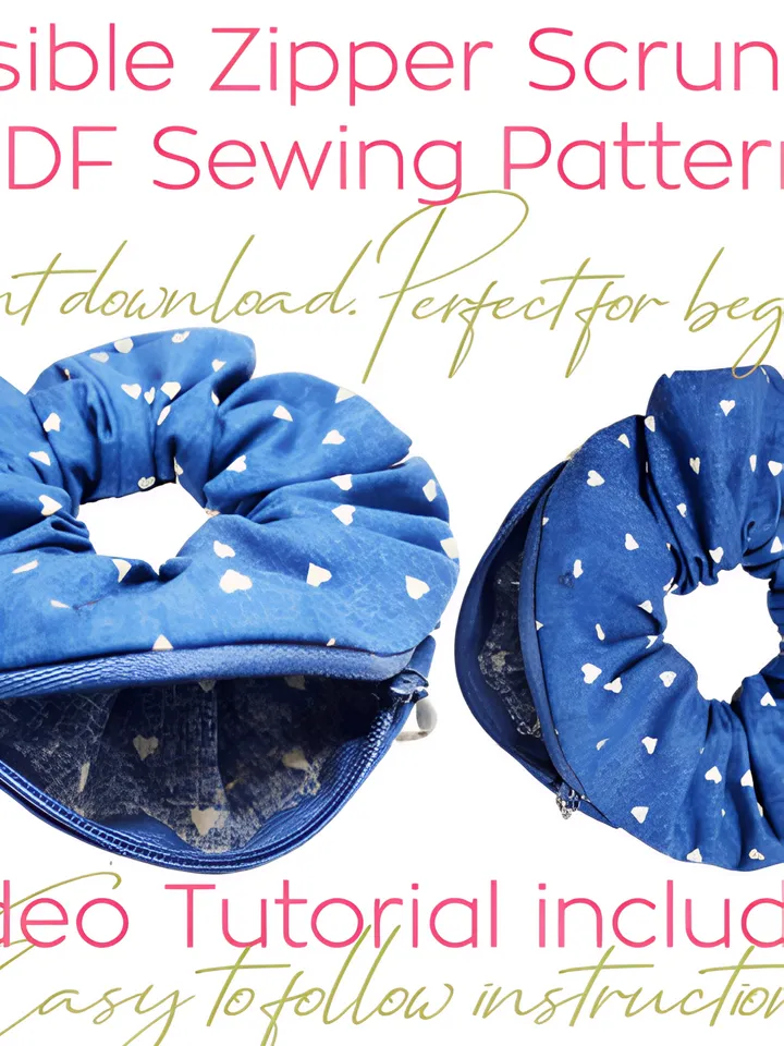 Invisible Zipper Scrunchie PDF Pattern