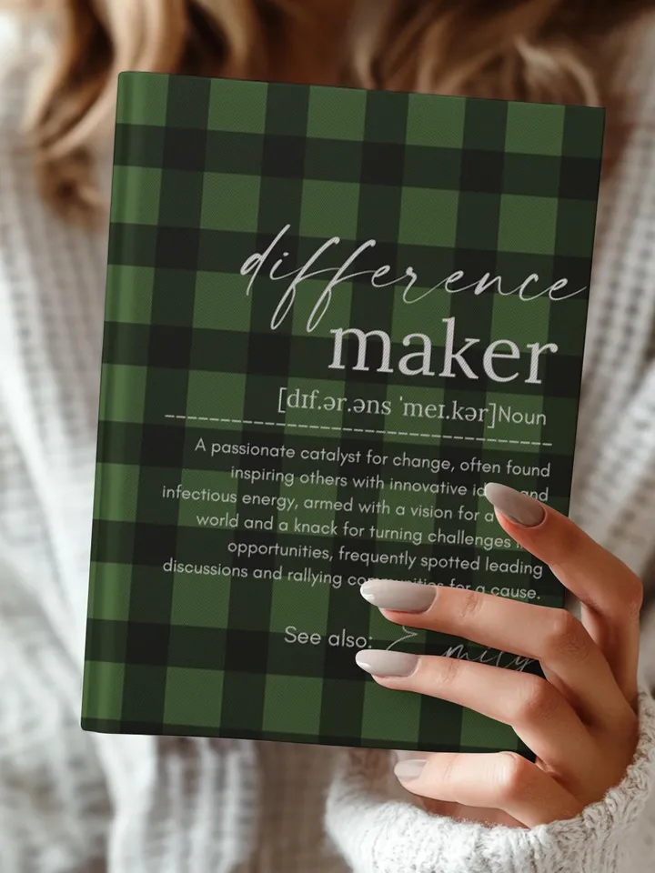 Personalized Difference Maker Journal with your name; Difference Maker Definition Gift; Custom Coworker Gift Employee gift Mentor Leader
