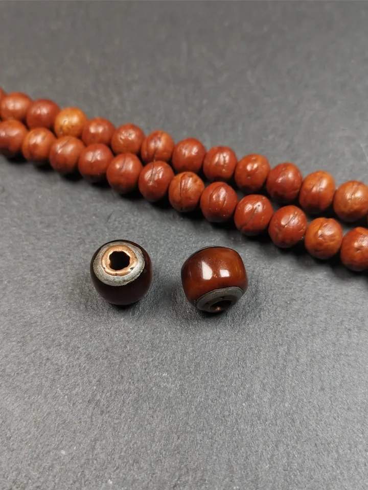 Gandhanra Handmade Pair of Yak Bone Beads,Marker Beads for Mala Necklace,Prayer Beads Accessories,0.47&quot; × 0.4&quot;