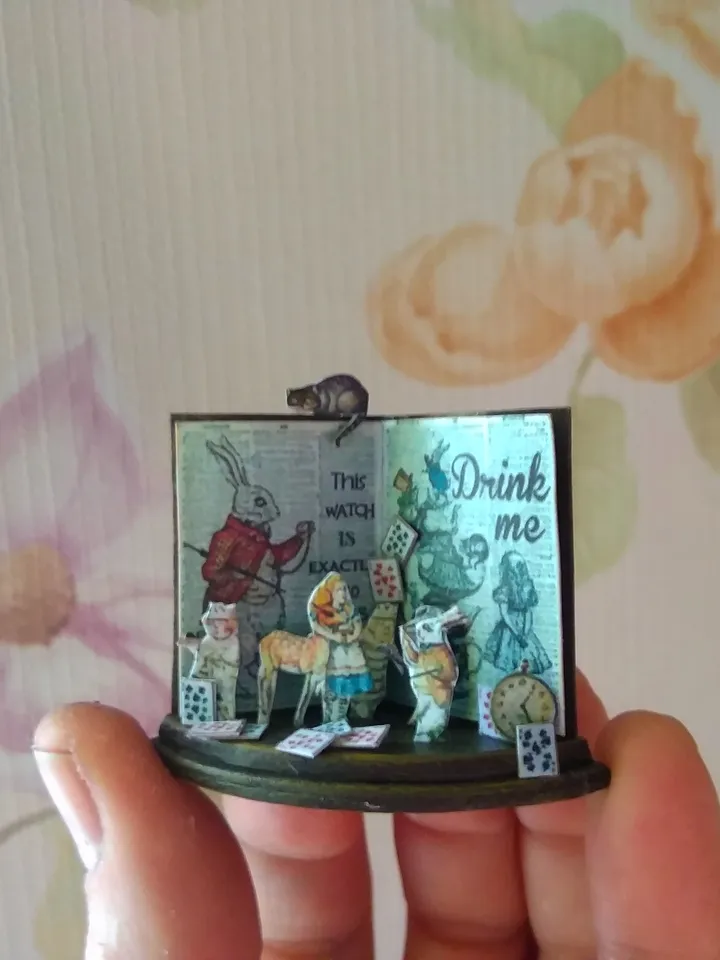 Open book. Dollhouse miniature.