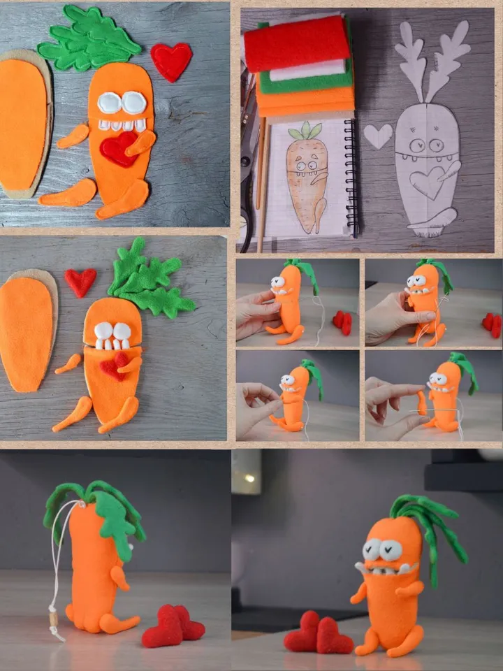 Vegetable Plush Toy Set β 5 PDF Patterns. Fleece Softies