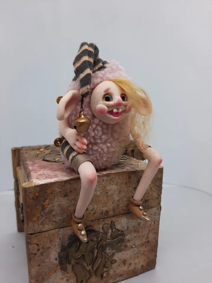 Miniature Elf Troll handmade art collectible doll ooak