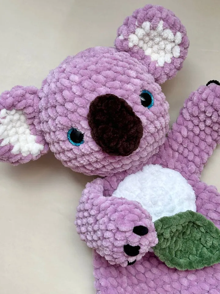 Crochet koala snuggler pattern Amigurumi koala lovey pattern Crochet koala cuddle toy tutorial