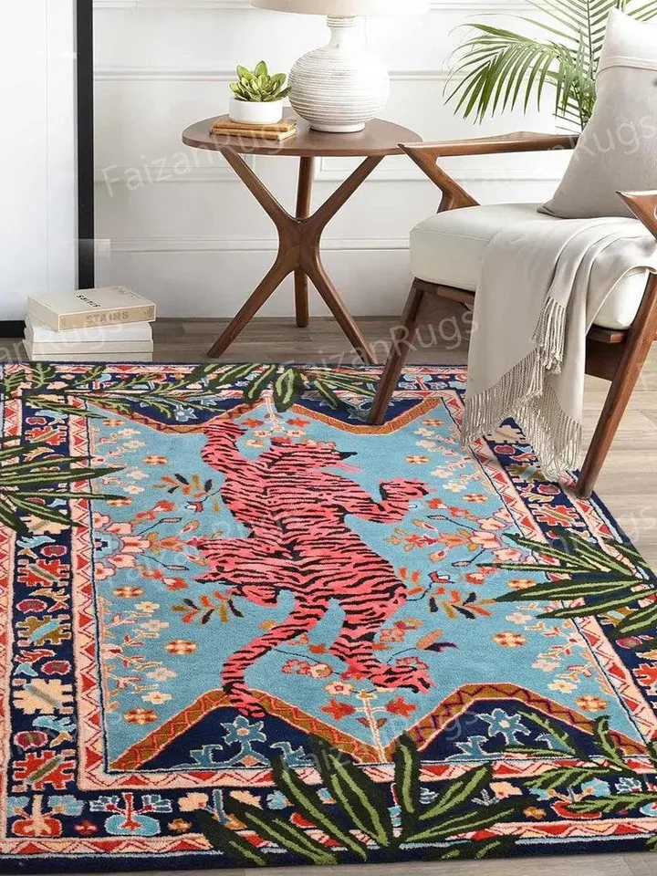 But 8x10 Jungle Majesty Handmade 100% Wool Rugs and Carpets | Handmade Carpet For Living Room | Dining Room | Hallway | Multi Room Carpets